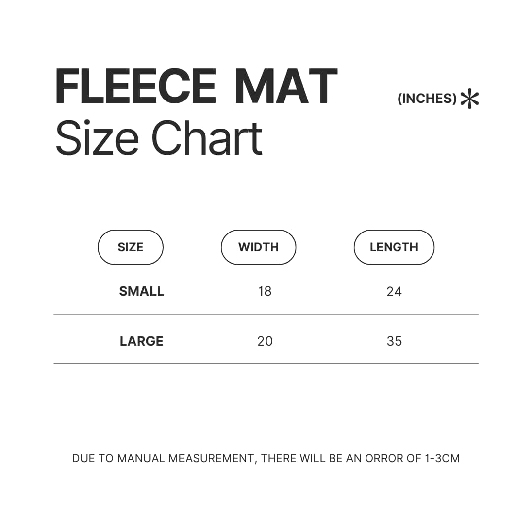 Fleece Mat Size Chart - Arknights Merch