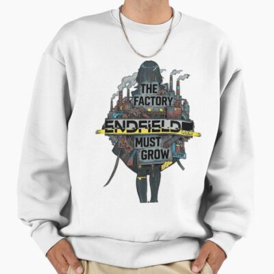 Endfield Arknights Factory Must Grow Meme Factory Builder Pixel Art Endless Expansion Sweatshirt