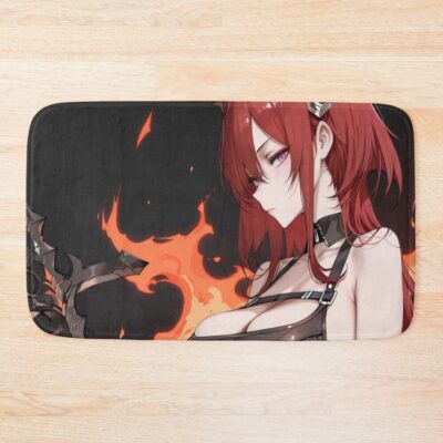 Prelude Surtr Arknights Burning Inferno Battle Demon Girl Bath Mat