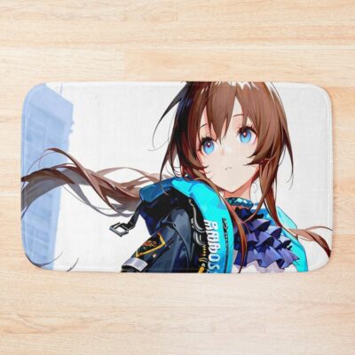 Prelude Amiya Arknights Confident Anime Girl Cityscape Bath Mat