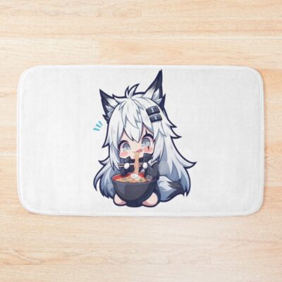 Prelude Dawn Lappland Arknights Ak Kawaii Ramen Chibi Cute Monochrome Game Anime Bath Mat