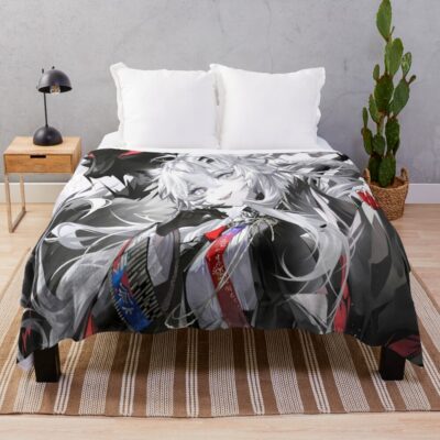 Prelude Lappland Arknights Game Girl Waifu Wolf Spirit Darkness Chaos Throw Blanket