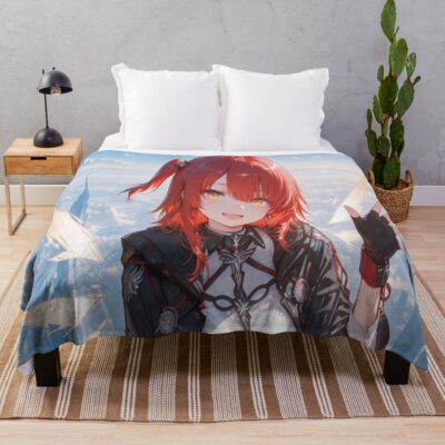 Exusiai Winged Skyline Blessing Arknights Prelude To Dawn Throw Blanket