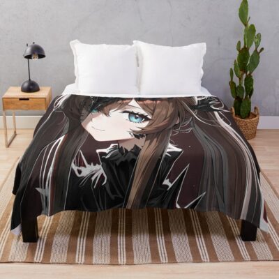 Amiya Arknights Prelude Dawn Dark Gothic Bunny Queen Throw Blanket