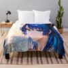 Prelude Mostima Arknights Beach Sunset Angelic Halo Dreamy Blue Throw Blanket