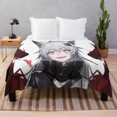 Prelude Lappland Arknights Dark Power Anime Wolf Aura Strength Throw Blanket