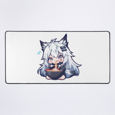 Prelude Dawn Lappland Arknights Ak Kawaii Ramen Chibi Cute Monochrome Game Anime Mouse Pad