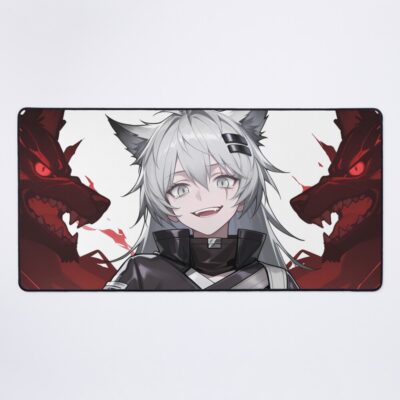 Prelude Lappland Arknights Dark Power Anime Wolf Aura Strength Mouse Pad