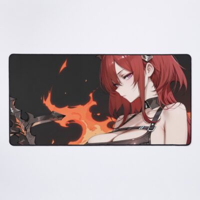 Prelude Surtr Arknights Burning Inferno Battle Demon Girl Mouse Pad