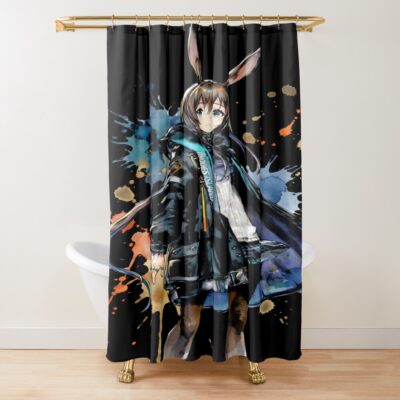 Amiya Arknights Ink Gaming Graphic Tee Shower Curtain
