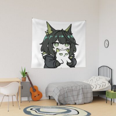 Arknights Mon3tr Holding Cat Tapestry