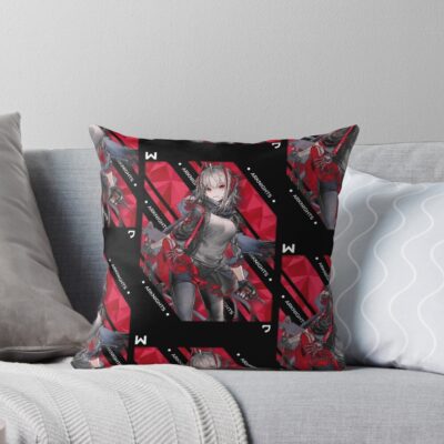 W Arknights V 1 White Ver Throw Pillow