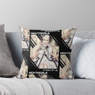 Nightingale Arknights V 1 White Ver Throw Pillow